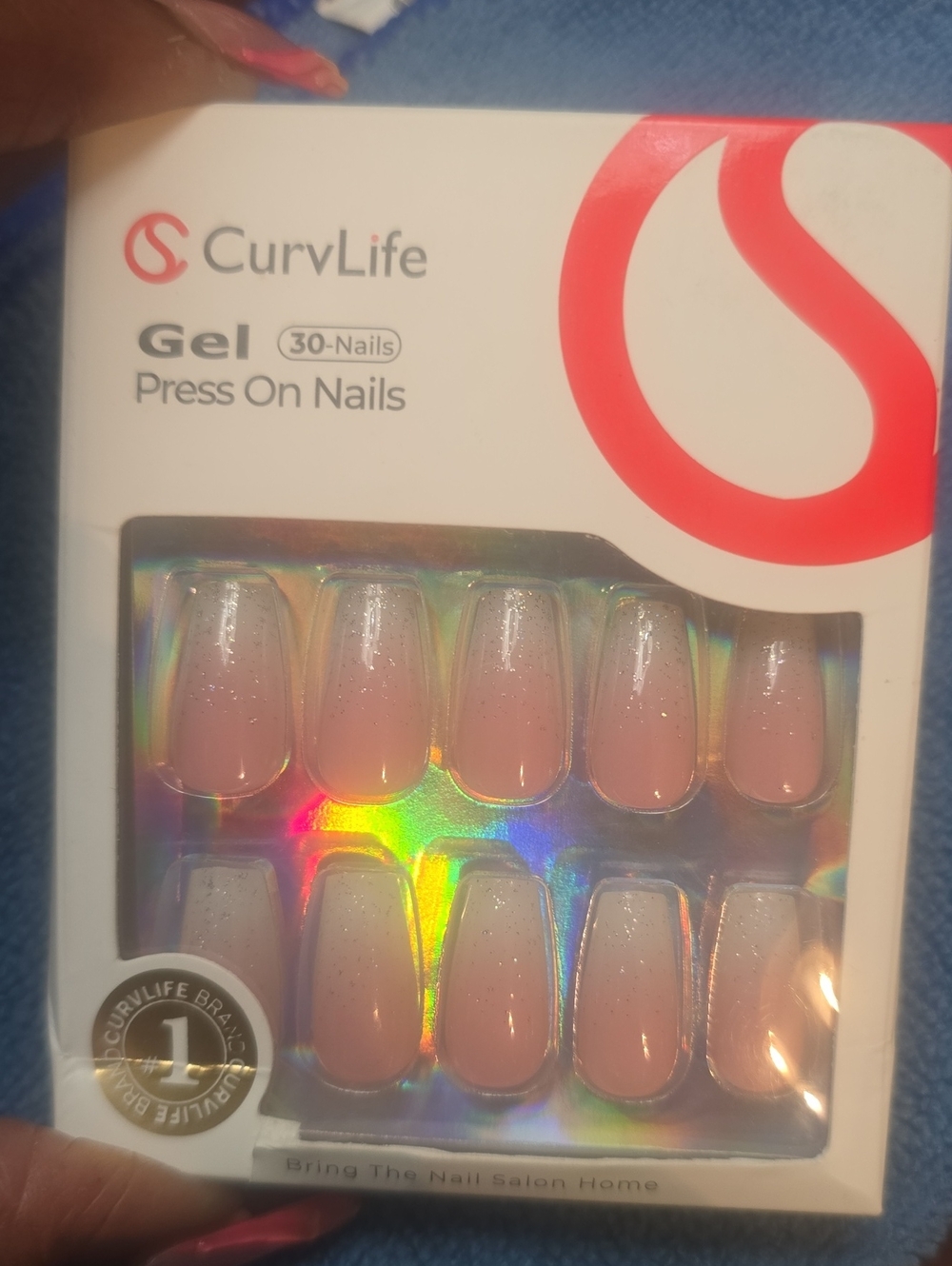 Curvelife Gel Press-On Nails in Pink